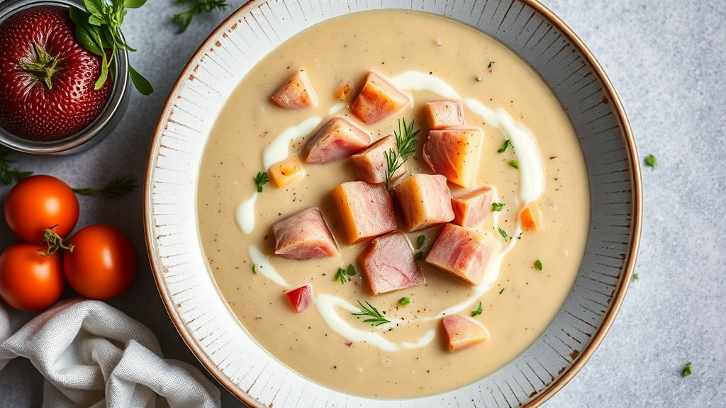 Creamy Ham and Potato Soup with Ricotta