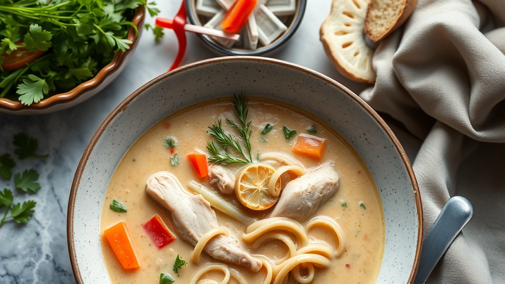 Creamy Herb Chicken Noodle Soup
