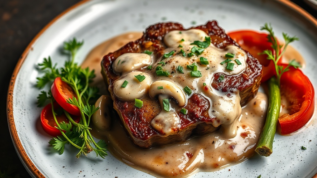 Creamy Mushroom Onion Cube Steak