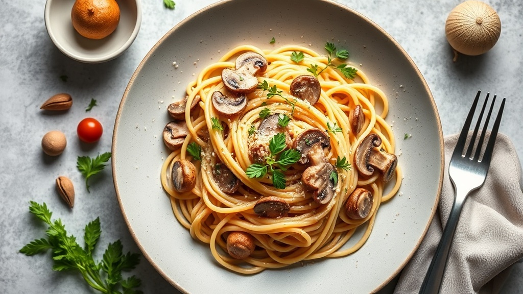 Creamy Mushroom Turkey Spaghetti
