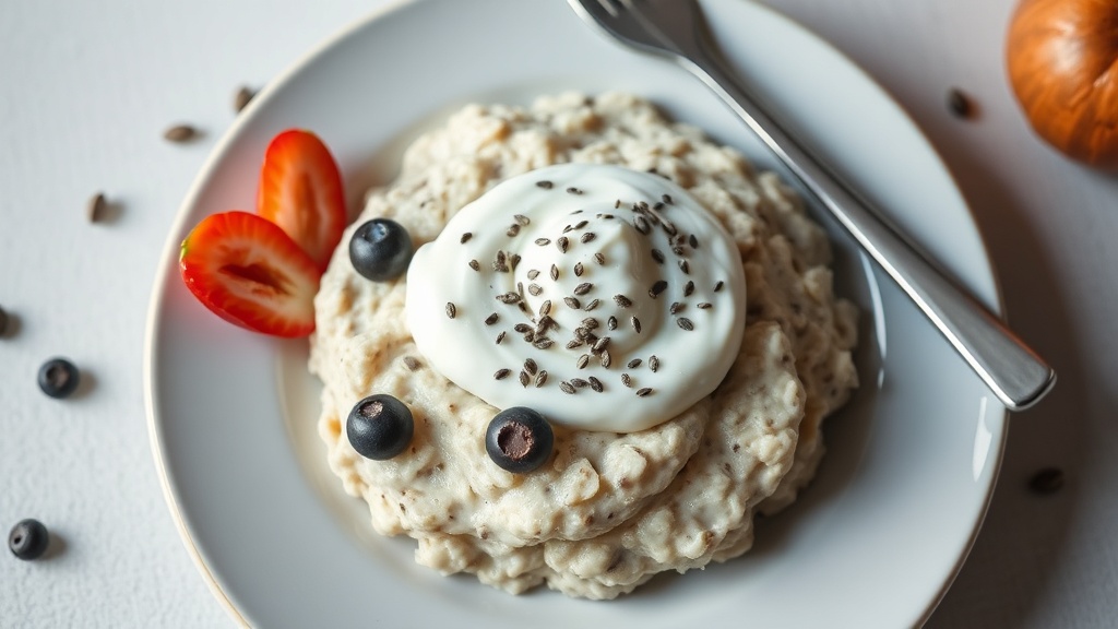 Creamy Overnight Oats with Greek Yogurt and Chia Seeds