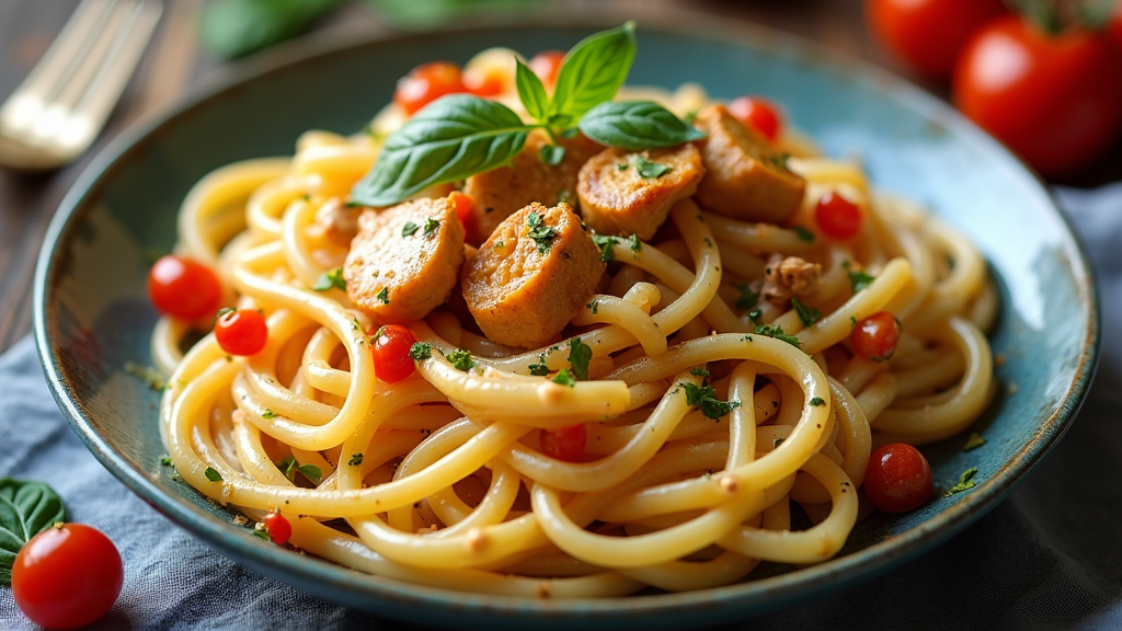 Creamy Peanut Butter Chicken Pasta
