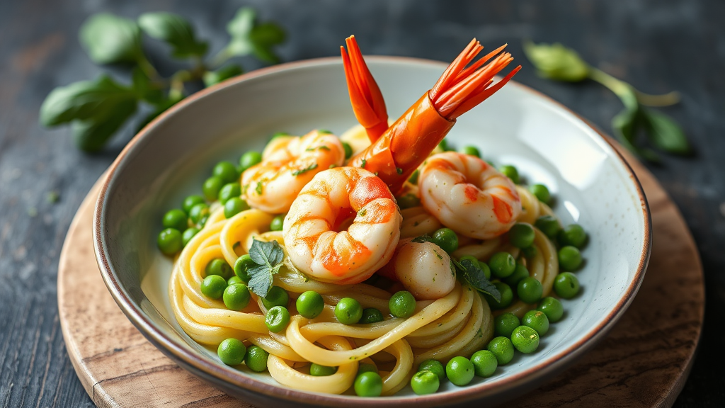 Creamy Pesto Shrimp with Gnocchi & Peas