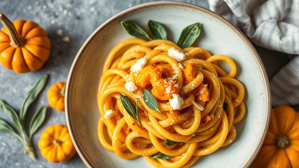 Creamy Pumpkin Puree Pasta with Sage and Parmesan