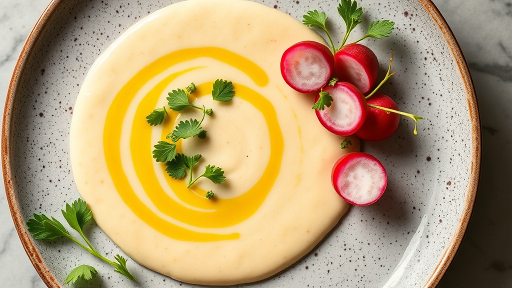 Creamy Radish Soup with Herb Oil
