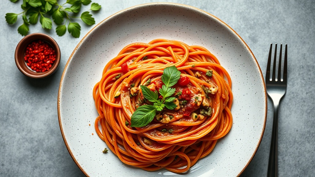 Creamy Red Lentil Noodles