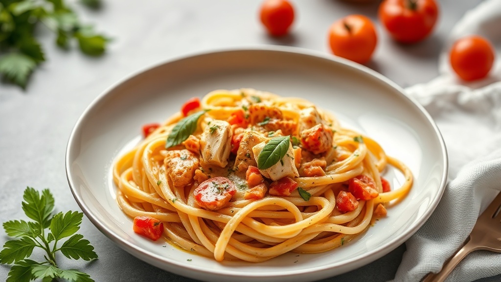 Creamy Red Pesto Chicken Pasta