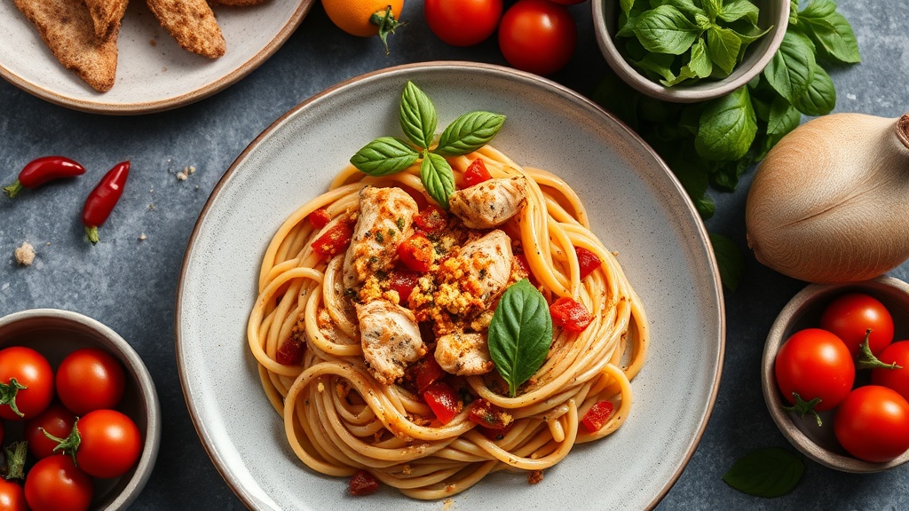 Creamy Red Pesto Chicken Pasta