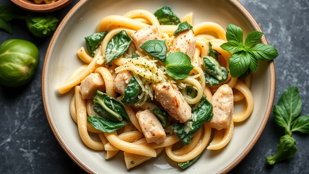 Creamy Spinach and Artichoke Chicken Penne