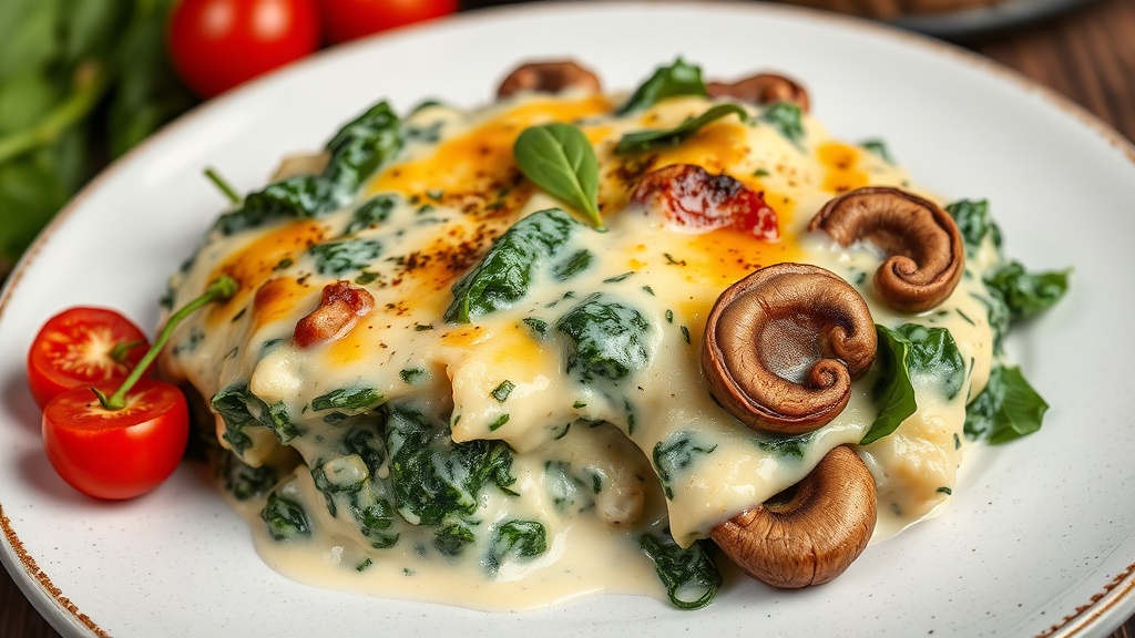 Creamy Spinach and Mushroom Casserole
