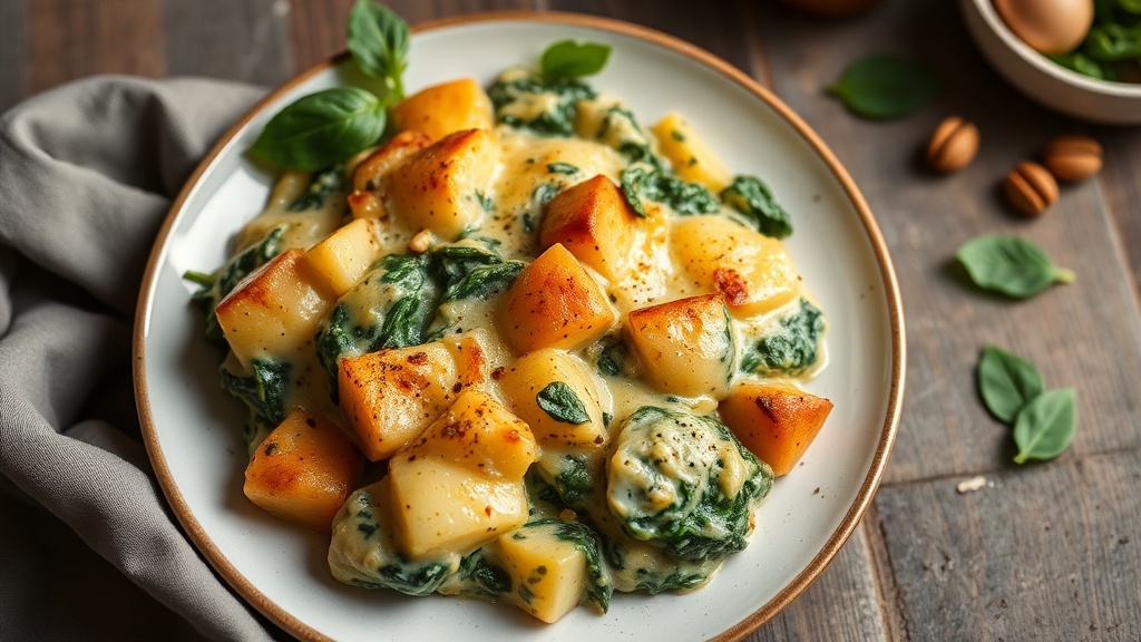 Creamy Spinach and Potato Casserole