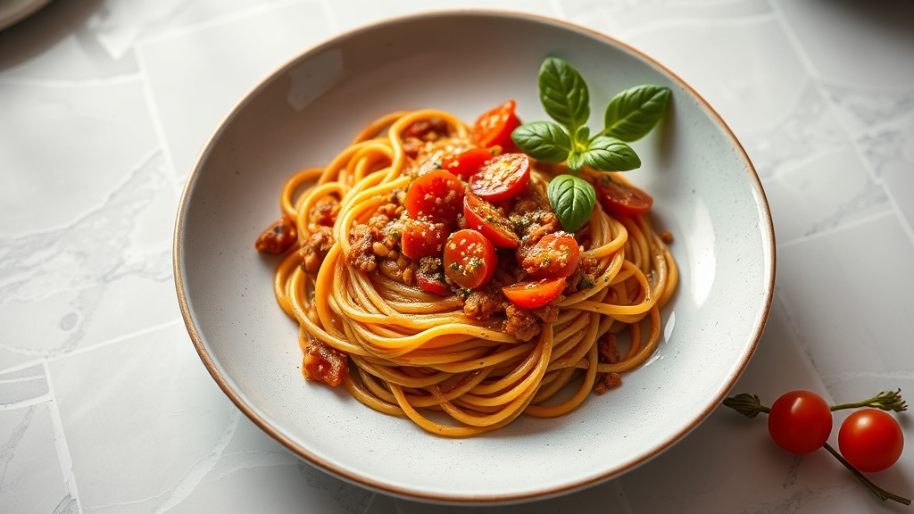 Creamy Tomato Lentil Noodles