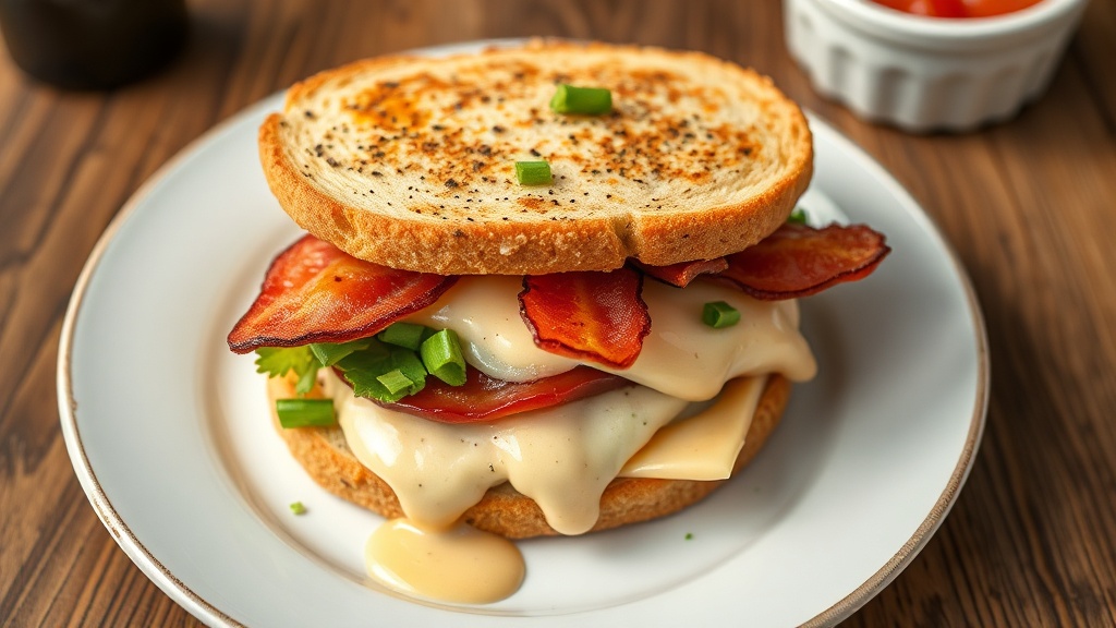 Creamy Turkey Bacon Breakfast Sandwich