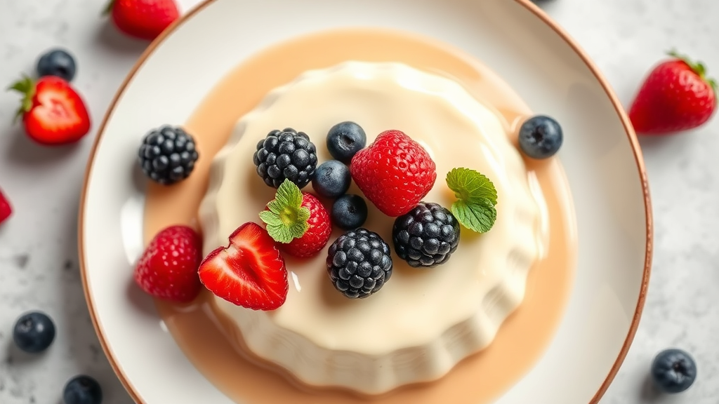 Creamy Vanilla Pudding with Berries
