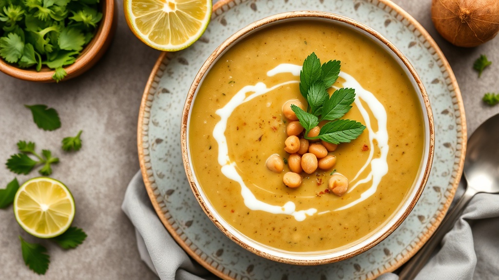 Creamy Vegan Split Pea Soup with Coconut and Lime