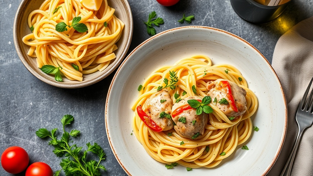 Creamy White Wine Chicken Thigh Pasta