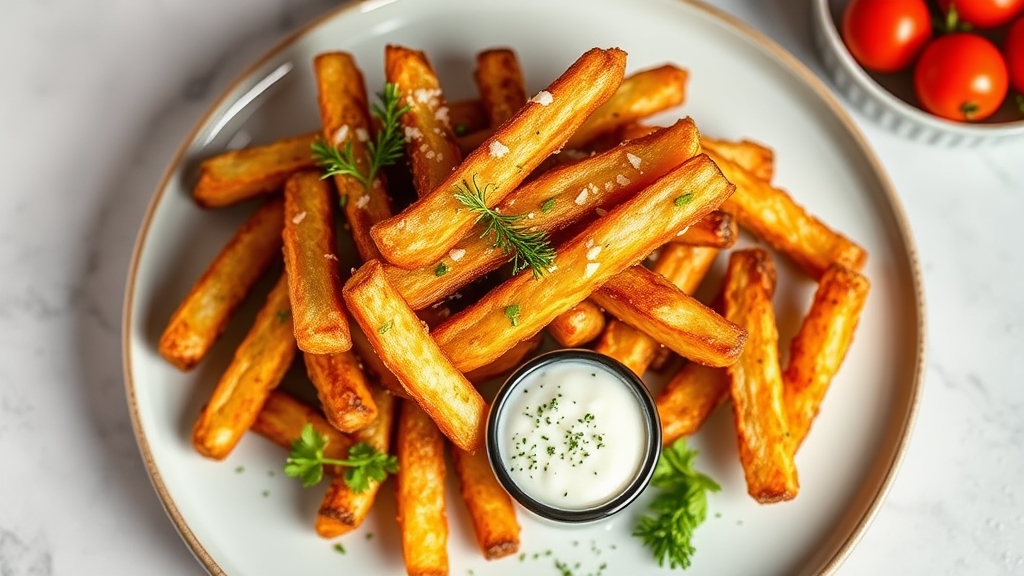 Crispy Battered Fries with Herb Salt