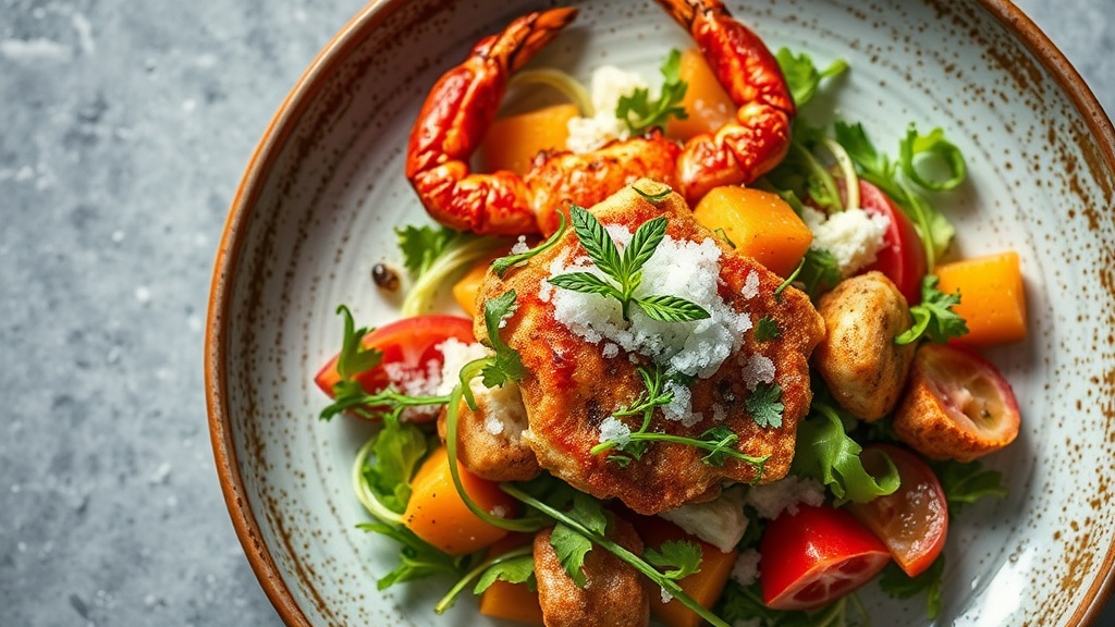 Crispy Crab and Herb Salad with Sea Salt