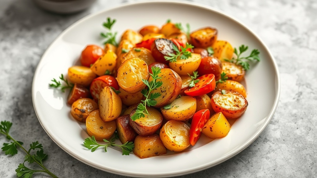 Crispy Potato Oil Roasted Vegetables