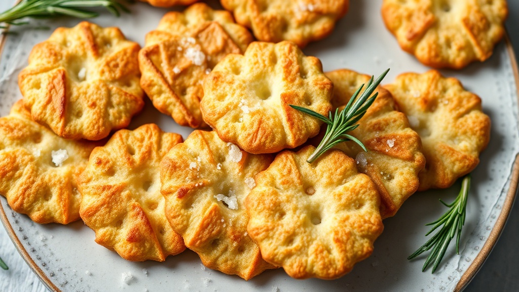Crispy Sourdough Crackers with Rosemary and Sea Salt
