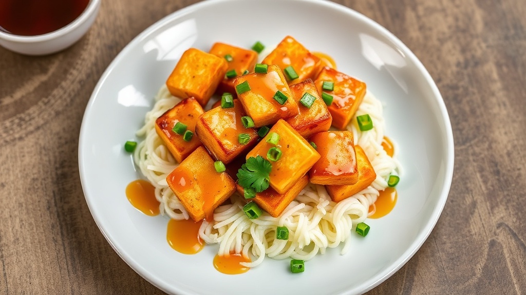 Crispy Tofu with Honey-Ginger Glaze