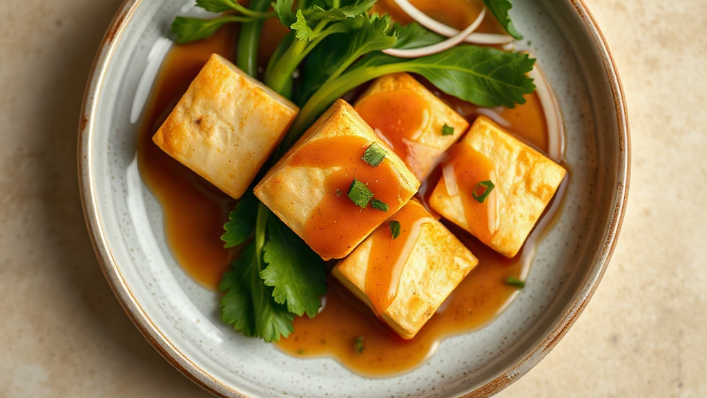 Crispy Tofu with Honey-Ginger Glaze