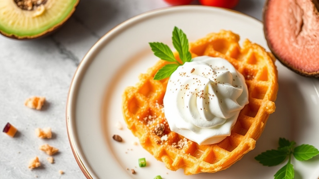 Crispy Waffle Rice Cone with Coconut Whipped Cream