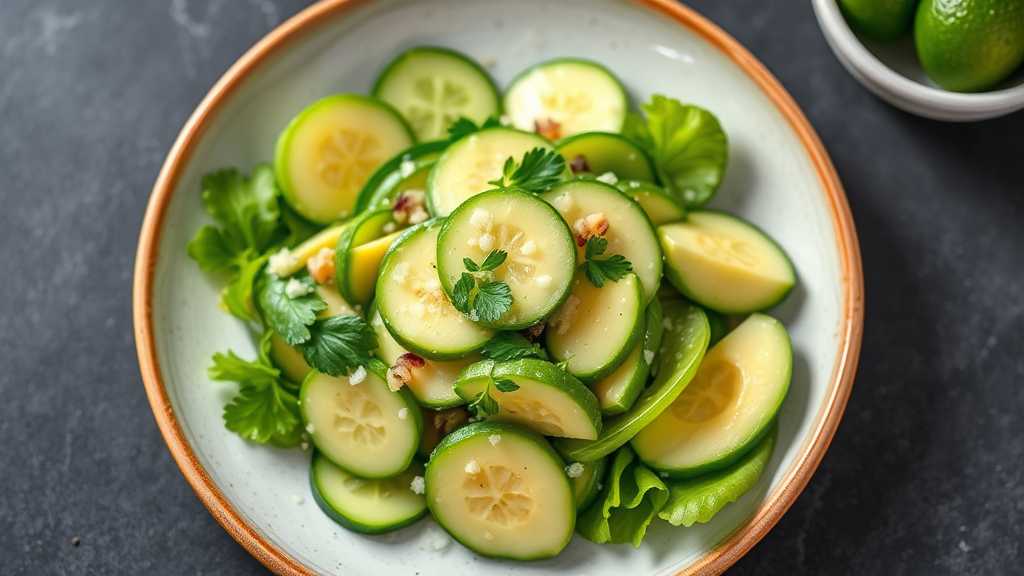 Cucumber and Avocado Salad with Lime Dressing