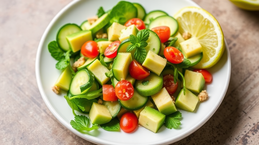 Cucumber and Avocado Salad with Lime Dressing