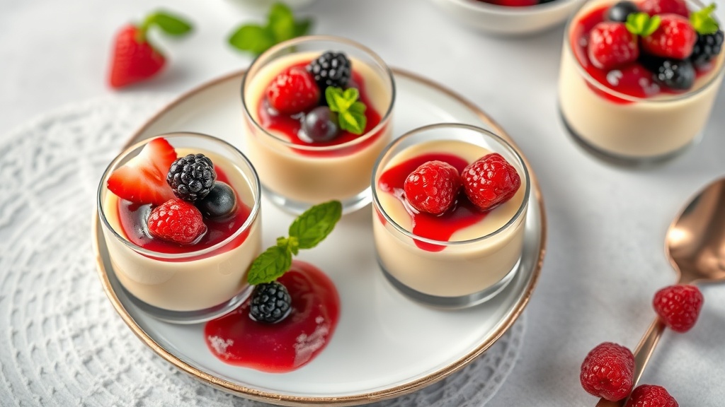 Custard Powder Vanilla Pudding with Berry Compote