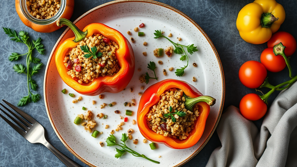 Czech-Style Stuffed Bell Peppers with Quinoa and Herbs