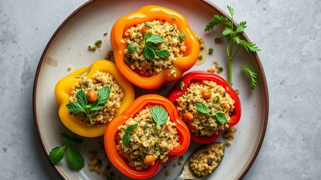 Czech-Style Stuffed Bell Peppers with Quinoa and Herbs