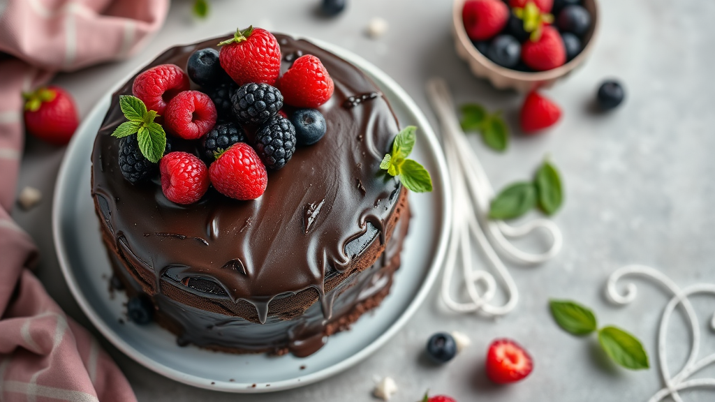 Dark Chocolate Berry Cake