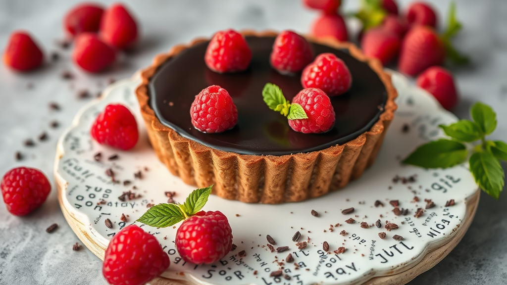 Dark Chocolate Raspberry Tart