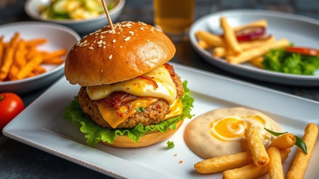 Deep Fried Burger with Spicy Aioli