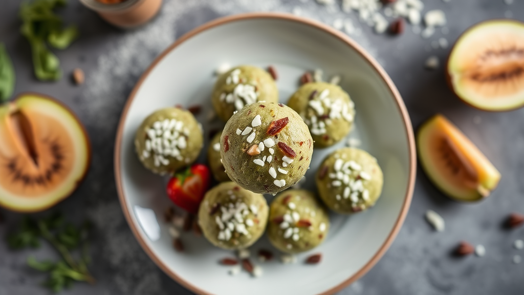 Diabetic Coconut Matcha Energy Bites