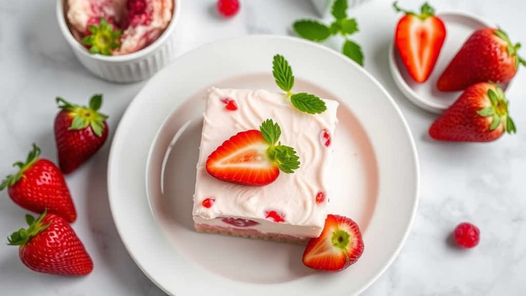 Diabetic Easy Strawberry Cream Squares