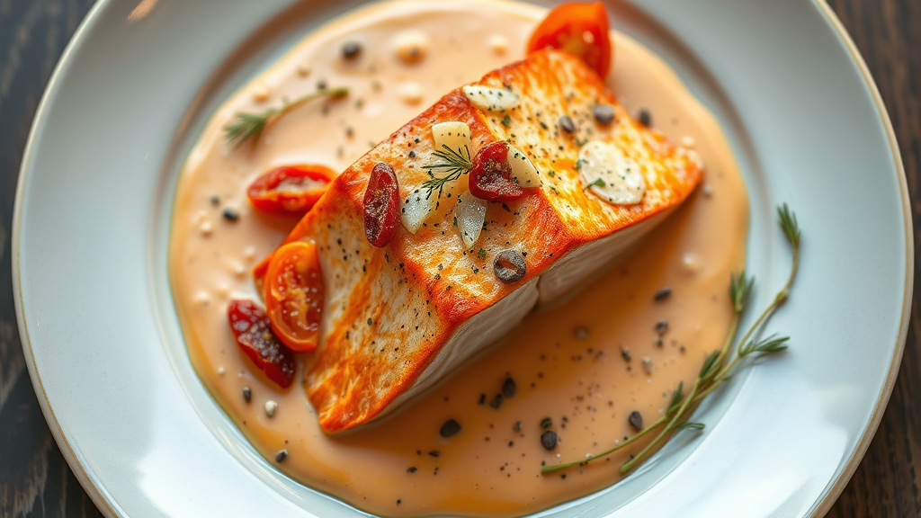 Diabetic Salmon with Sun-Dried Tomato Cream Sauce