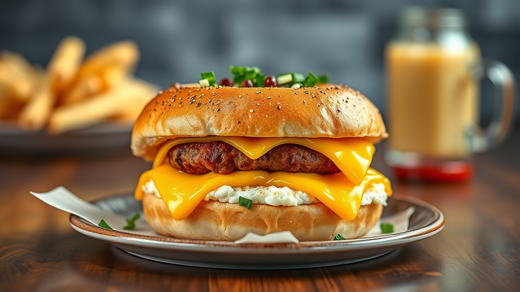 Dunkin' Sausage, Egg and Cheese on a Bagel (Copycat Recipe)