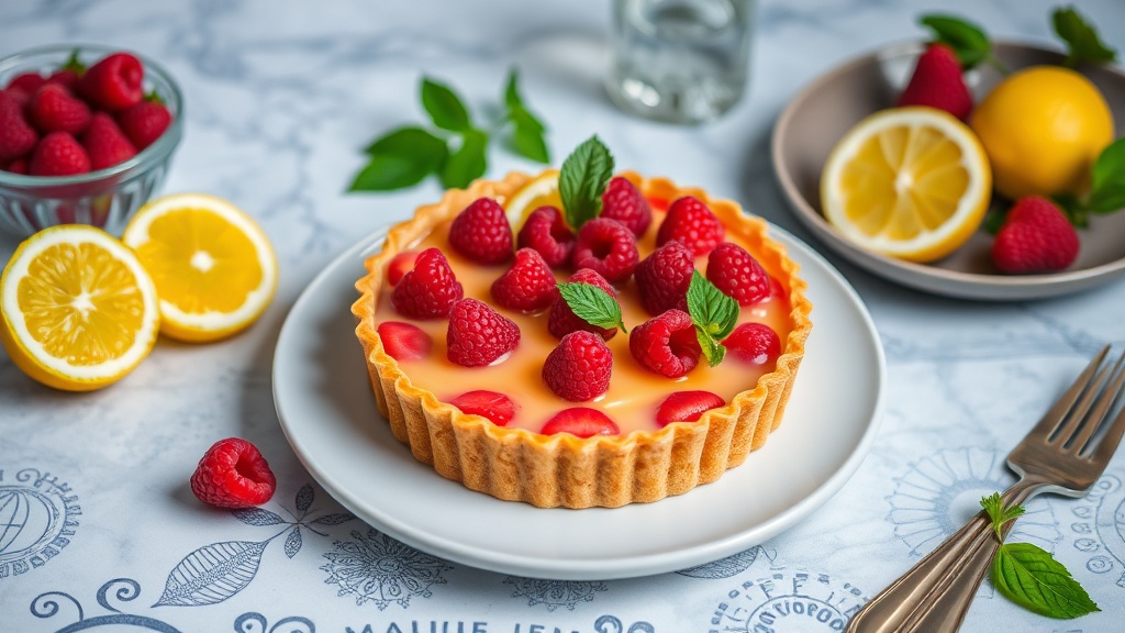 Elegant Raspberry Lemon Tart