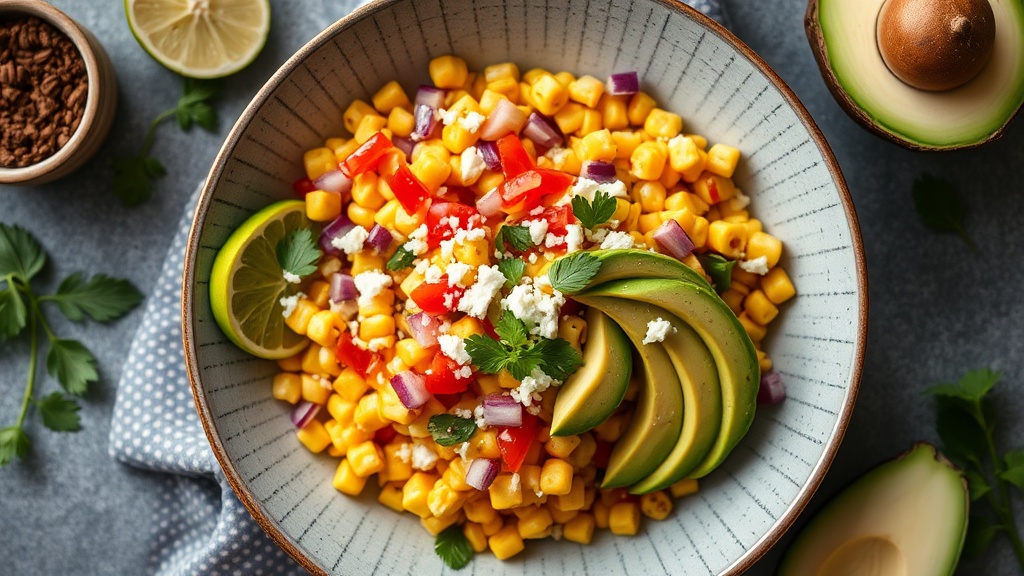 Elote-Style Corn and Avocado Bowl