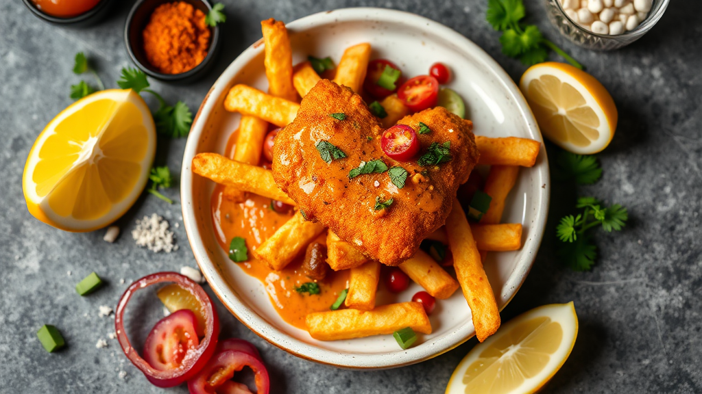 Fish Finger Curry Dirty Fries