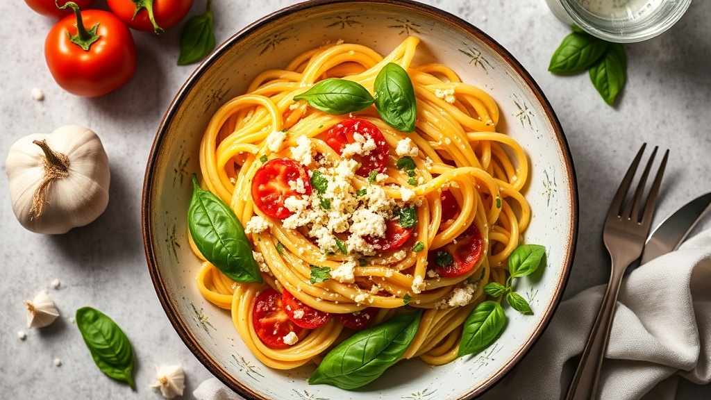 Garlic Basil Cheese Pasta Bake