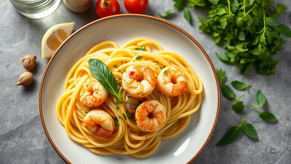 Garlic Butter Herb Shrimp Pasta