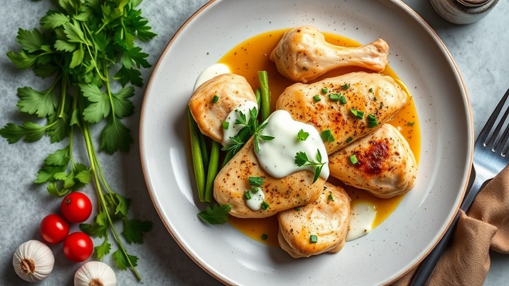Garlic Chicken with Goose Fat and Crème Fraîche