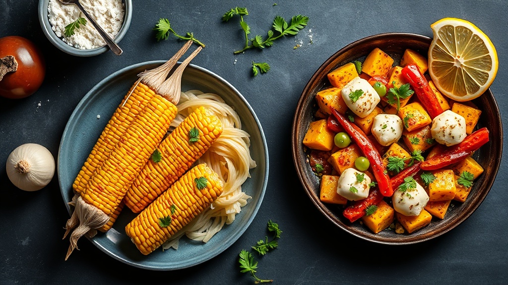 Garlic Corn and Paneer Skillet