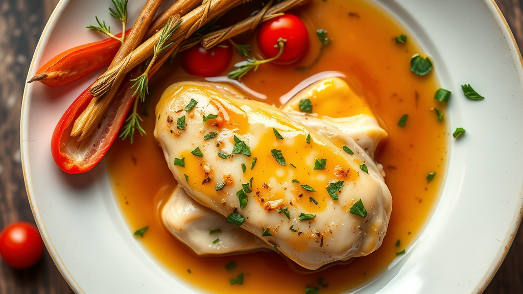 Garlic Herb Chicken with Onion Broth