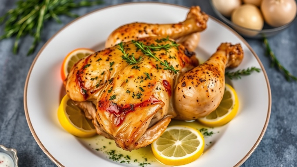 Garlic Herb Roasted Chicken with Lemon and Thyme