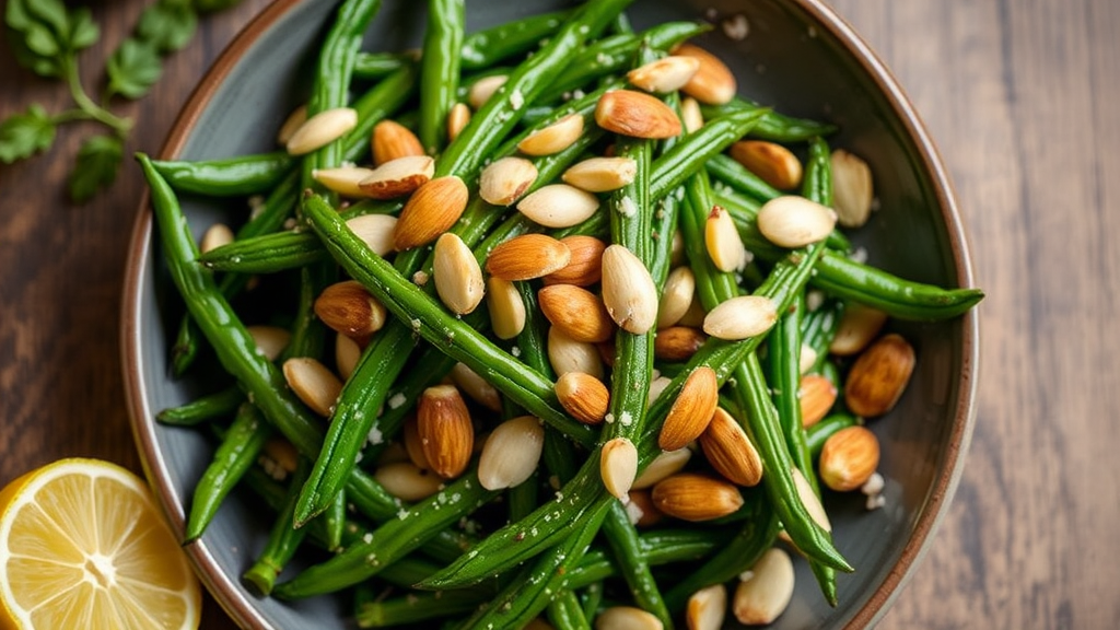 Garlic Lemon Green Beans with Toasted Almonds