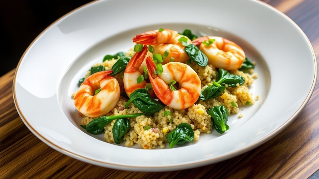 Garlic Lemon Shrimp with Quinoa and Spinach